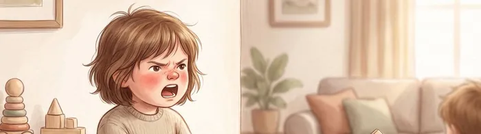 Illustration of two siblings mid-argument over a toy.